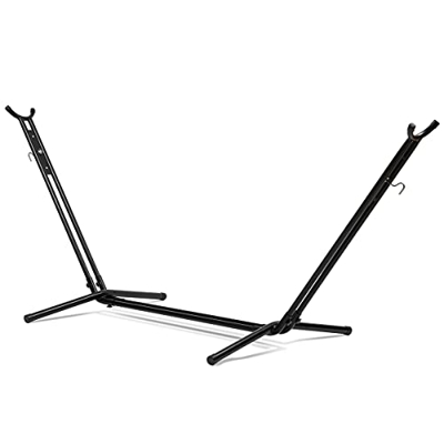 Sekey Soporte para Hamaca, Soporte de Hamaca de Acero para Interiores y Exteriores Jardín, 269 × 99.5 × 108 cm, Capacidad de Carga máx. 150 KG, Negro