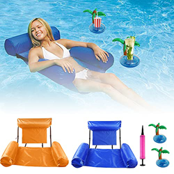 Faffooz Respaldo de Fila Flotante Inflable, Fila Flotante con Respaldo Plegable de Doble propósito Cama Durable Flotante del Respaldo Utilizado para J precio