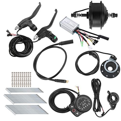 Alomejor Kit de conversión de Bicicleta eléctrica de 48 V 250 W con Controlador Medidor de Bicicleta KT-900S para Velocidad de Rueda de 24 Pulgadas 25