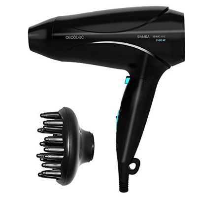Cecotec Secador de pelo Ionico Bamba IoniCare 5450 Power&Go Pro Ice, 2400 w de potencia, con difusor, ion real, gran caudal y función de aire frío (Az