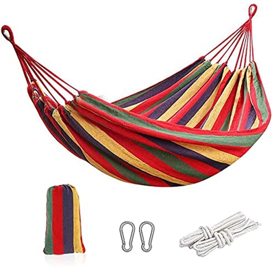RANJIMA Hamaca Colgante de Tela, Hamaca de Algodón,hamacas Colgantes,Camping Hamaca,Ultraligera Hamaca Colgante,Hamaca de Lona Portátil 280x150CM,para