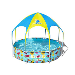 Bestway Steel Pro UV Careful - Piscina con Marco de Acero (sin Bomba, con Techo Protector Solar, 244 x 51 cm), Multicolor en oferta