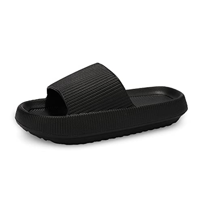 incarpo Unisex Chanclas y Sandalias de Piscina Para Mujer Zapatillas Casa Hombre Verano Pantuflas de baño,Negro,36/37