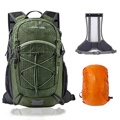 Local Lion 20L Mochilas de Montaña Ligera con Cubierta Impermeable Mochila Senderismo Viajes Trekking Macutos de Acampada Marcha al Aire Libre