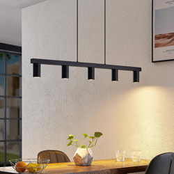 Lindby Baliko lámpara colgante, 5 luces, negro características