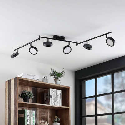 Lindby Vesim foco LED, negro, 6 luces