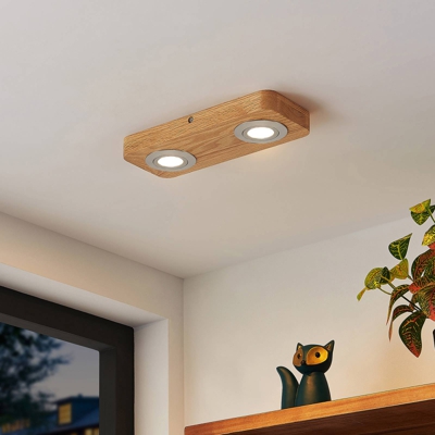 Lindby Mikari plafón de madera, 2 luz