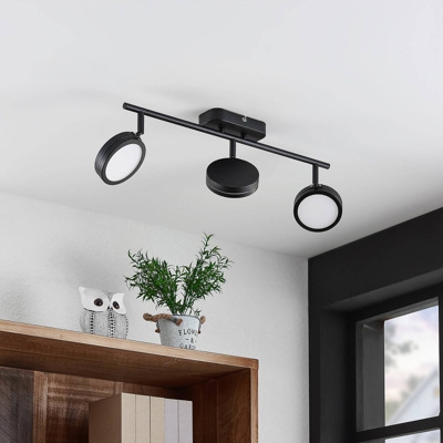 Lindby Vesim foco LED, negro, 3 luces