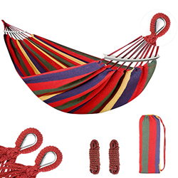 Hamaca Colgante, Hamaca de Algodón para Jardín al Aire Libre Cama Portátil de Lona con Cuerdas para Acampar Capacidad de 200 Kg Peso Ligera con Bolsa  precio