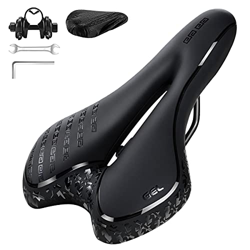 Sillín de Bici de Gel, JOLY FANG Sillín de Bicicleta Montaña Cómodo, Asiento de Bicicleta Hueco y ergonómico, para Bicicletas de MTB/Carreras (Negro) en oferta