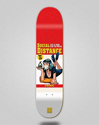 Cromic Monopatín Skate Skateboard Deck Tabla C19 Social Distance (8.25)