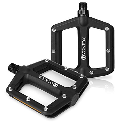 V VONTOX Pedales Bicicleta MTB, Montaña Pedal Antideslizante Nylon Fibra 9/16" Road Pedales Bicycle