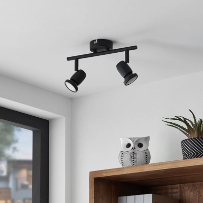 ELC Simano foco de techo LED, negro, 2 luces