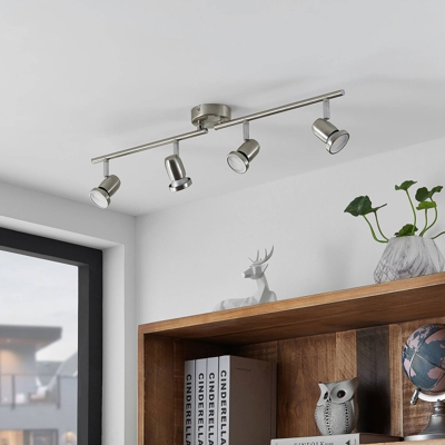 ELC Simano foco de techo LED, níquel, 4 luces