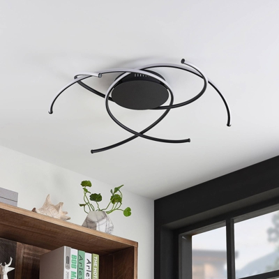 Lindby Yareli plafón LED, negro arena