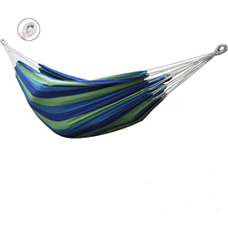 AXT SHADE Hamaca de Algodón Portátil 200X150cm con Bolsa de Transporte para Patio, Jardín, Acampar, IR a la Playa y Viajar-Rayas Azules y Verdes en oferta