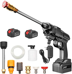ZLF Limpiador Eléctrico Portátil Inalámbrico De Alta Presión 24V con 2 Piezas De Batería De Litio De 5600 MAh 300W 30Bar Presión De Trabajo para Limpi en oferta