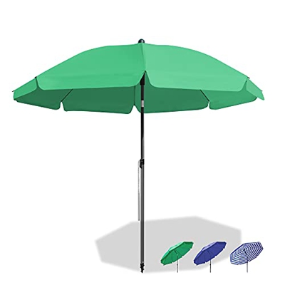 Magiea Sombrilla de playa, 200 cm, sombrilla de jardín, sombrilla de mercado, sombrilla de terraza con casquillo, barra giratoria y funda protectora, 