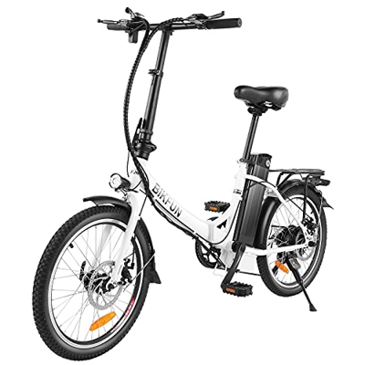 BIKFUN Bicicleta Electrica 20 Pulgadas, Bicicleta Eléctrica Adulto 350W, con Batería Extraíble 36V 10Ah, Shimano de 7 Velocidades hasta 30km/h para De