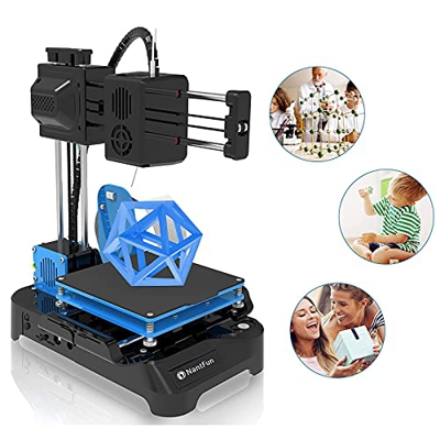 NantFun Impresora 3D, Mini Impresora 3D Portátil Pequeña para Niños y Principiantes con Filamento PLA, Calentamiento Rápido, Tamaño De Impresión 100X1