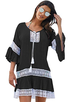 Voqeen Verano Bikini Vestido de Playa Traje de Baño Cover Up Mujer Ropa de Playa Causal Cubrir los Trajes de baño Vestido de una Pieza