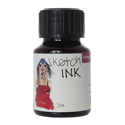 Rohrer & Klingner Tinta para escritura y dibujo Sketchink, frasco de 50 ml, color rojo vino | Jule
