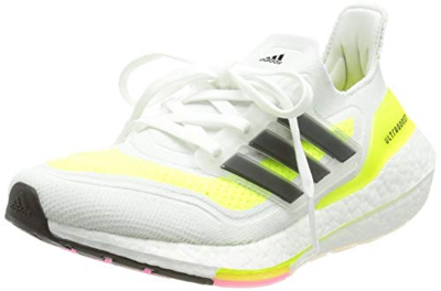 adidas Ultraboost 21 W, Zapatillas para Correr Mujer, FTWR White Core Black Solar Yellow, 38 2/3 EU