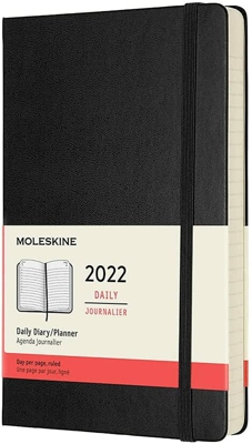 Moleskine 2022 Diario - 12-Month Agenda - 13x21cm Grande - Tapa Dura - Negro