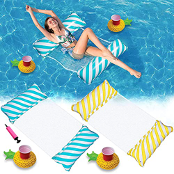 Auflosung Hamaca Flotante,Agua Colchonetas Hinchables 2 Pieza,Hamaca De Agua 4 En 1,Amaca Inflable Tumbona Piscina para Adultos Y NiñOs Playa De Jardí características