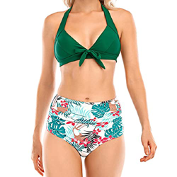 Yuson Girl Bikini Mujer Brasileño Estampado Floral Anudado, Bañador Natacion Bowknot, Tankini Talla Grande 2 Piezas en oferta