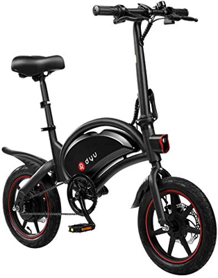 AmazeFan DYU D3F Bicicleta eléctrica Plegable de montaña, Bicicleta de aleación de Aluminio de 240 W, batería extraíble de Iones de Litio de 36 V / 6 