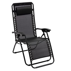 Tumbona de jardín plegable Zero Gravity Negro 165 x 65 x 113 cm en oferta