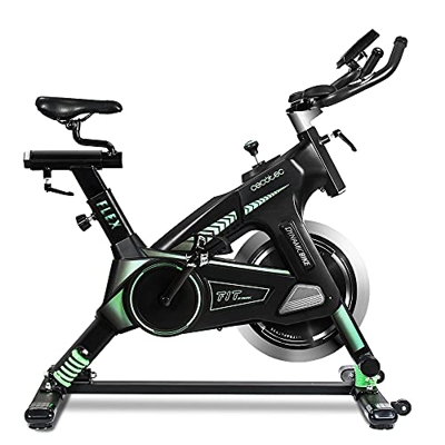 Cecotec Bicicleta Spinning Estática con Volante de Inercia de 25 Kg y Sistema de Amortiguación UltraFlex 25. Silenciosa, Manillar y Sillín Regulable, 