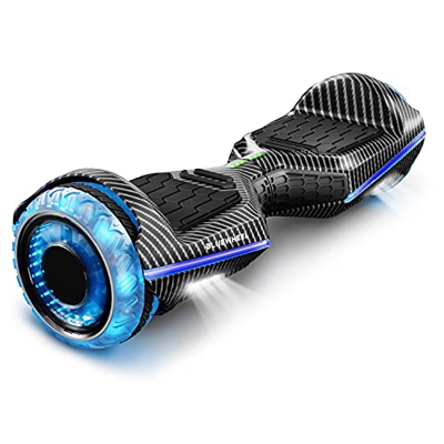 6.5" Premium Hoverboard Bluewheel | Marca de calidad alemana | Neumáticos LED Infinity & App | Modo de seguridad para niños | Altavoces Bluetooth | Pa
