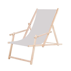 SPRINGOS Tumbona de madera con reposabrazos, plegable, para el tiempo libre, color gris claro precio