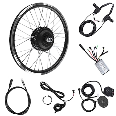 Kits de conversión de Bicicleta eléctrica, Kit de Rueda de Bicicleta eléctrica 36V/48V 250W Motor KT900S Pantalla LED Rueda de 20"Adecuado para llanta