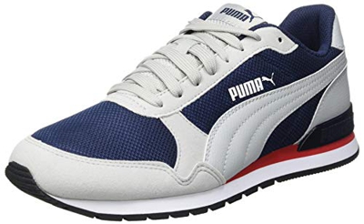 PUMA ST Runner V2 Mesh, Zapatillas Unisex Adulto, Alto Rise Peacoat Blanco Alto Riesgo Rojo, 43 EU
