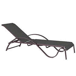 Tumbona de jardín reclinable Nerea apilable de Acero y textileno marrón de 195x63x40 cm - LOLAhome características