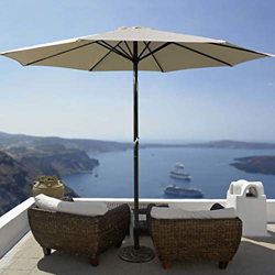 HI Sombrilla de Aluminio UV50+ Beige Patio Jardín Aire Libre Terraza Parasol precio