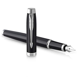 PARKER IM Pluma estilográfica | negro mate con detalles cromados | punta fina con tinta azule | caja para regalo características
