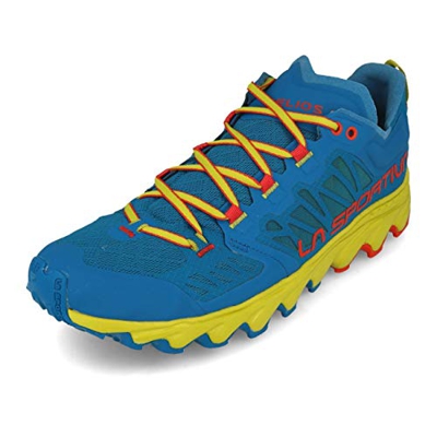 LA SPORTIVA Helios III, Zapatillas de Trail Running Hombre, Neptune/Poppy, 43 EU