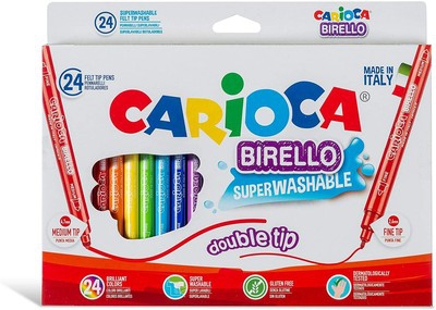 CARIOCA BIRELLO | 41521 - Caja de Rotuladores Doble Punta Superlavables,