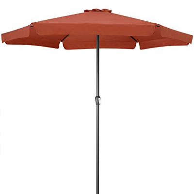 Kingsleeve sombrilla de aluminio 330cm Terracota protección UV 50+ con manivela parasol jardín terraza