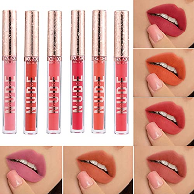 Mate Brillo Labial, Lápiz Labial Líquido de larga Duración Hidratante Impermeable, Maquillaje Profesional para Bálsamo Labial,Brillo de Labios de Pint