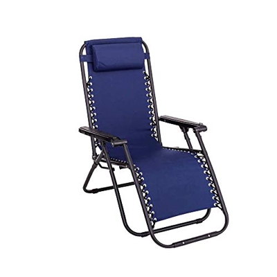 GREEN WICH Tumbonas de jardín Plegables y reclinables en Varias Posiciones, Estable, Segura y cómoda, Negro, Gris y Azul (Azul 1 Unidad)