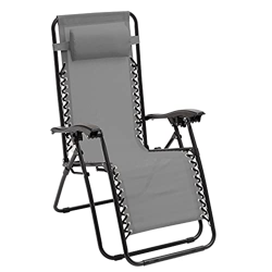 Tumbona de jardín plegable Zero Gravity gris 165 x 65 x 113 cm en oferta