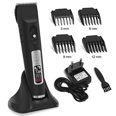 2NLF Maquina Cortar Pelo Profesional Electrónico Cortapelos Hombre Precisión Maquinilla Cortar Pelo Soporte de Carga 4 Peine