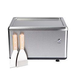 Ultratec Plancha heladera, prepara deliciosos helados Ice Cream Rolls en solo 3 minutos, manejo mediante un botón, incluye 2 espátulas de metal, 33140 en oferta