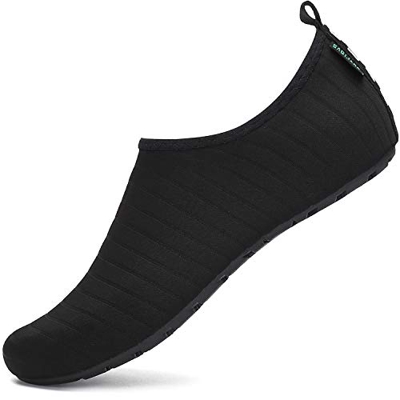 SAGUARO Hombre Mujer Zapatos de Agua Playa Escarpines Zapatillas de Deportes Acuáticos Buceo Surf Snorkel Yoga Piscina, Negro 38/39