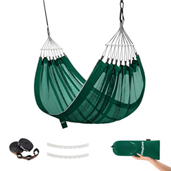 KingCamp Hamaca Doble con Barras Esparcidoras de Madera Ultraligero Transpirable Hamaca Jardin en Seda de Hielo 260 × 160cm Hamaca Camping para 2 Pers en oferta